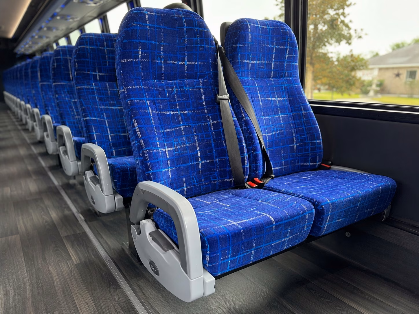 56 passenger charter bus inside