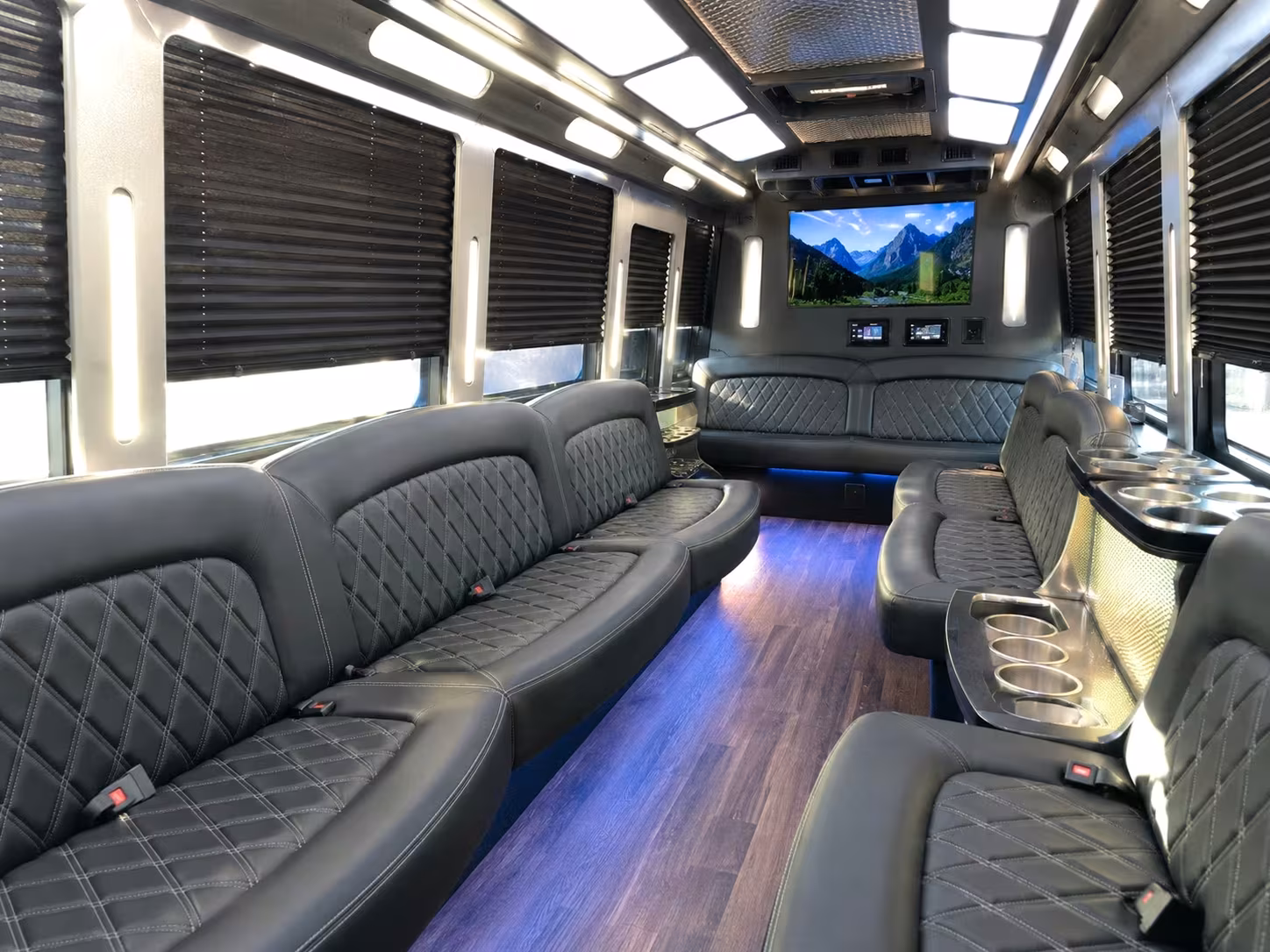 honolulu prom party buses with led lights and sound systems